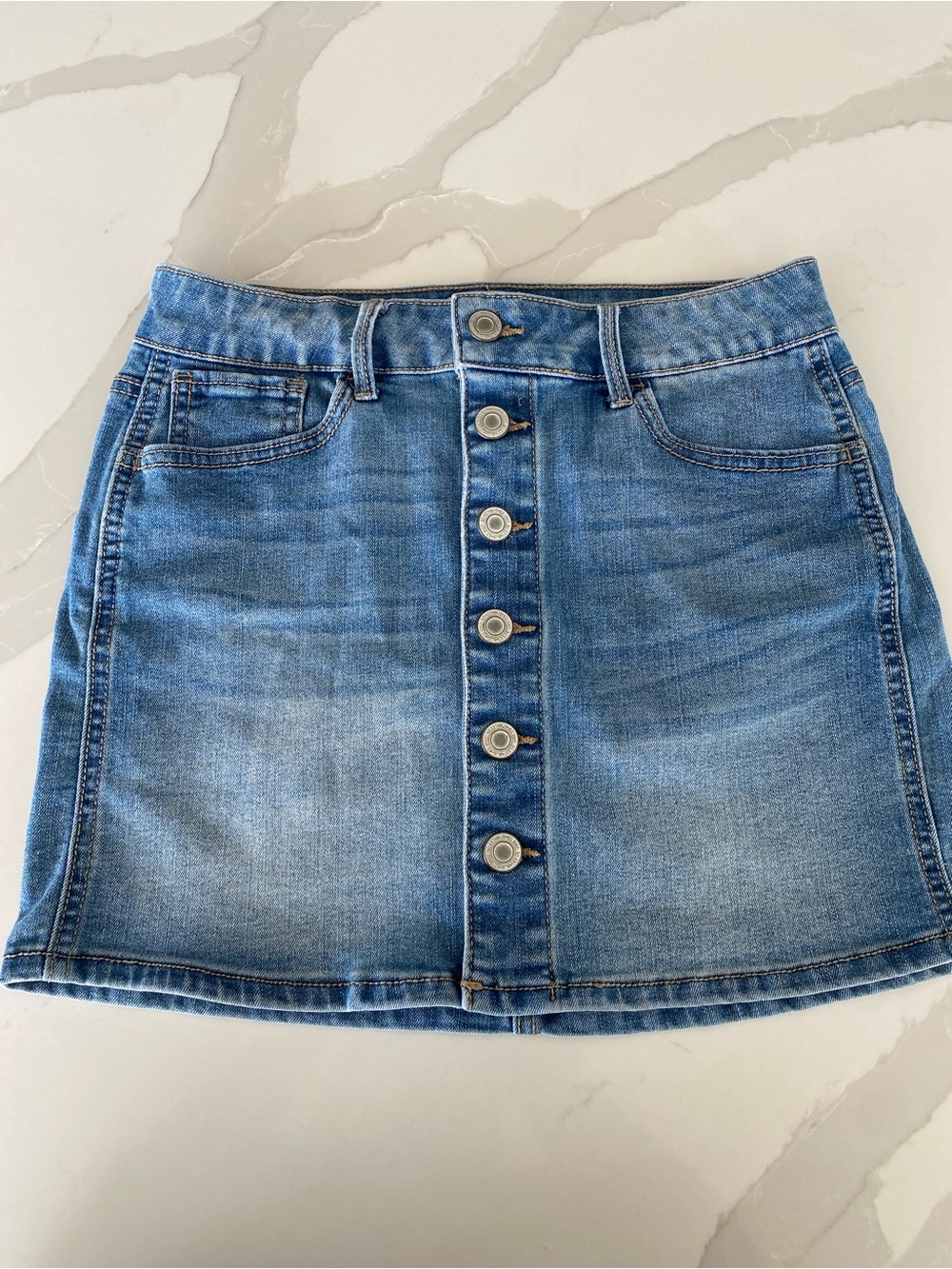SO Girls Blue Denim button down  Skirt Size 12